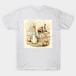 “Peter and Benjamin Gather Onions” by Beatrix Potter T-Shirt